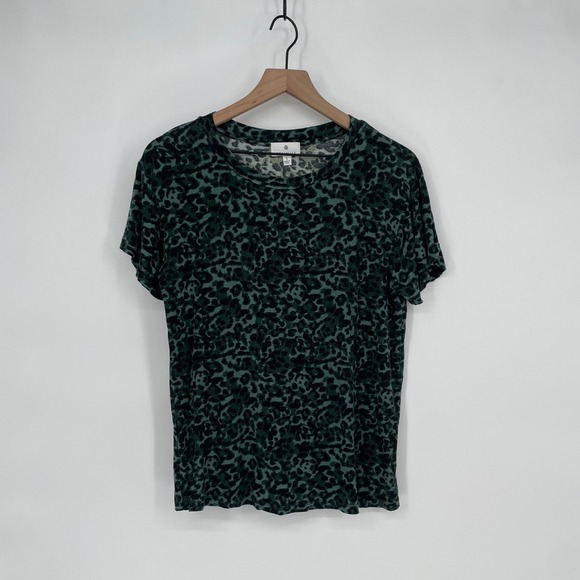 SOCIALITE Leopard Print Short Sleeve Crew Neck T Shirt Women's Size S - Picture 2 of 6